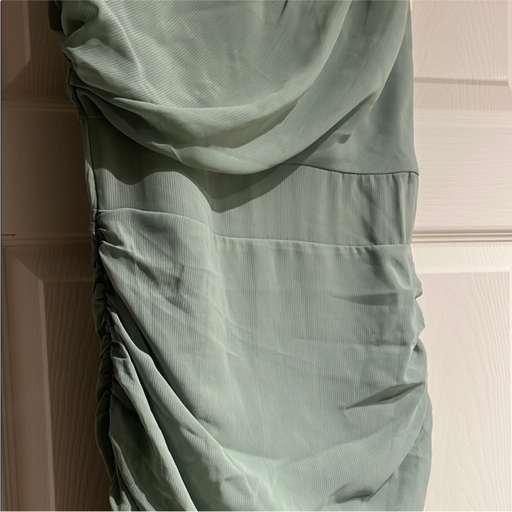 NWT Abercrombie & Fitch A&F Draped Sheer Waist Maxi Dress Green XS - Picture 8 of 8